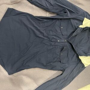 Zara Navy Button-Up Shirt